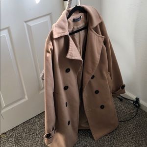 Brown trench coat